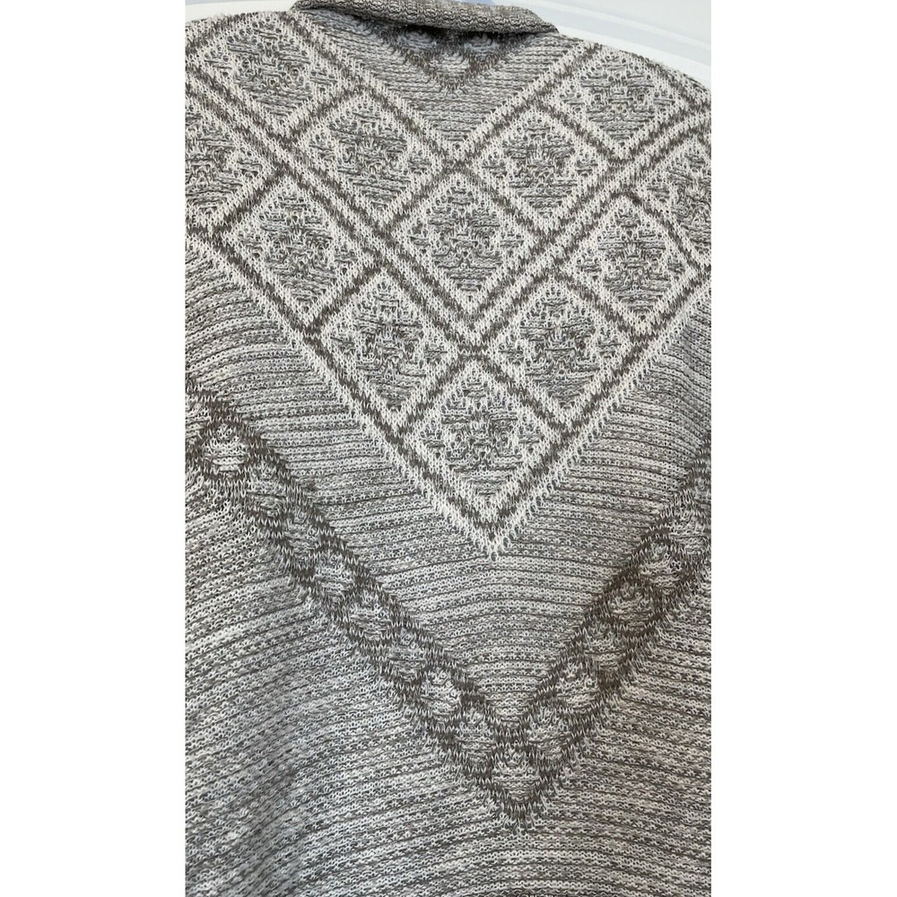 Vanity Womens Large Brown/ Gray Open Front Cardigan Sweater Knit Long Sleeve - Picture 4 of 10